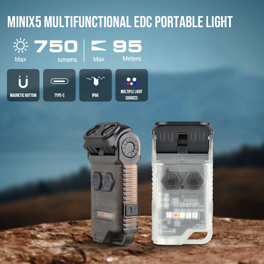 Trustfire MINIX5 EDC Flashlight Magnetic LED torch With Red UV light 750LM US