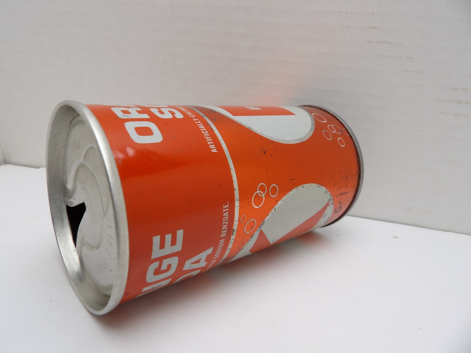 BIG K ORANGE STRAIGHT STEEL FAN TAB SODA POP CAN CINCINNATI OHIO 45201