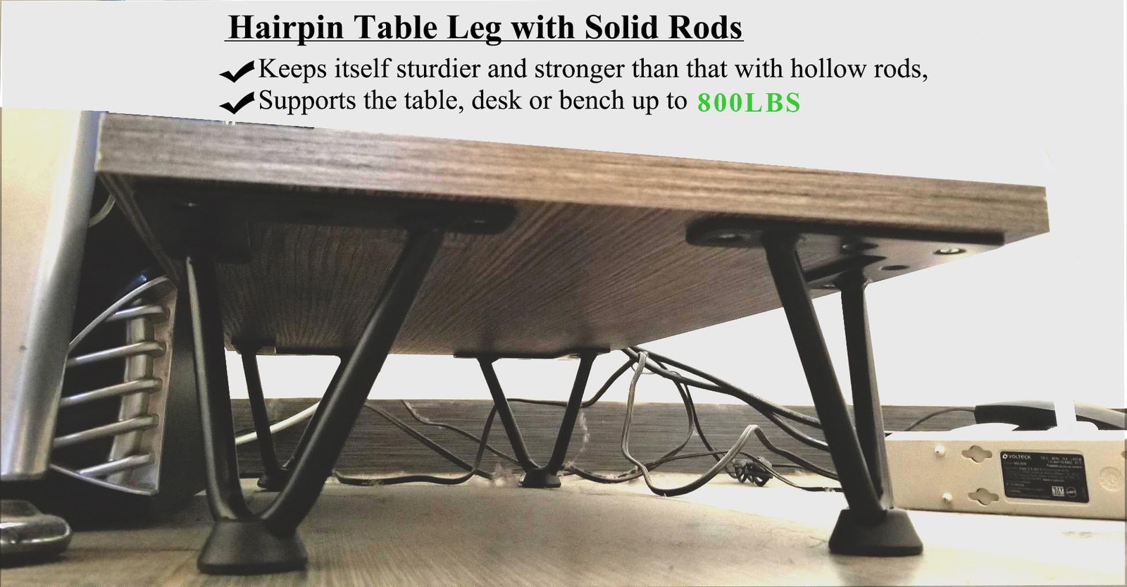 2 Inch Hairpin Legs Solid Steel Furniture Table Feet 4pcs, Heavy Duty Hairpin...
