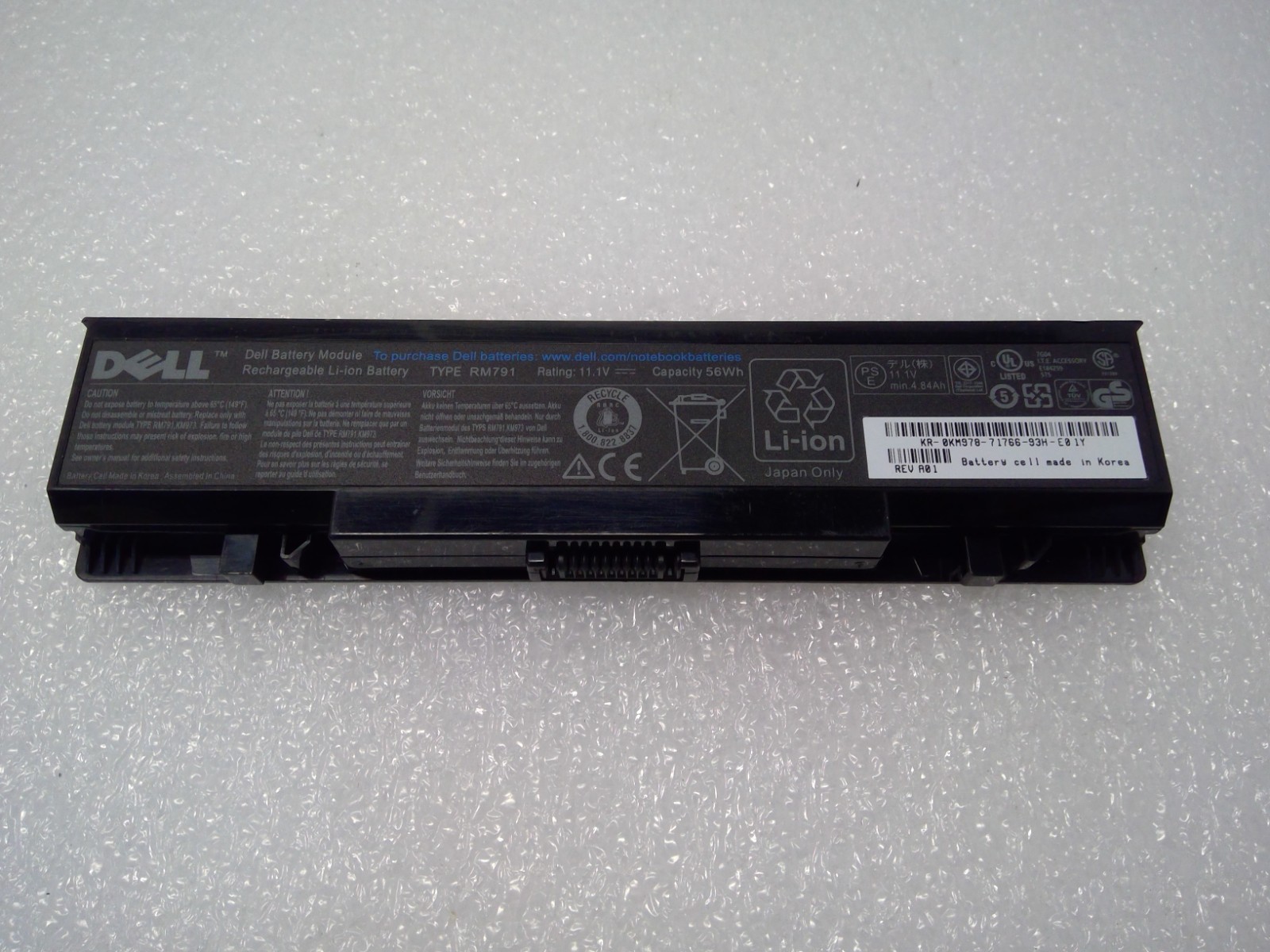 RECHARGEABLE LI-ion Battery For DELL RM791 56Wh 11.1V 4.84Ah  0KM978