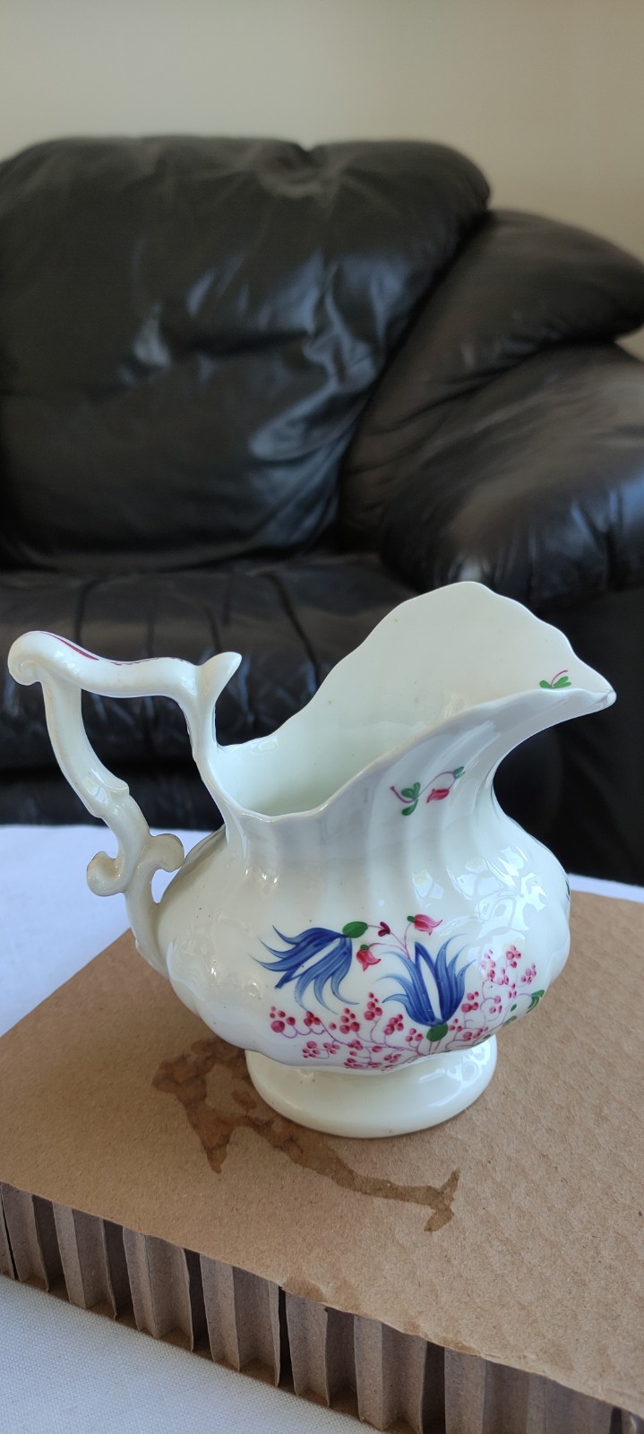 Antique Porcelain Creamer, Pattern 370 Attributed To Harris+Goodwin C.1836