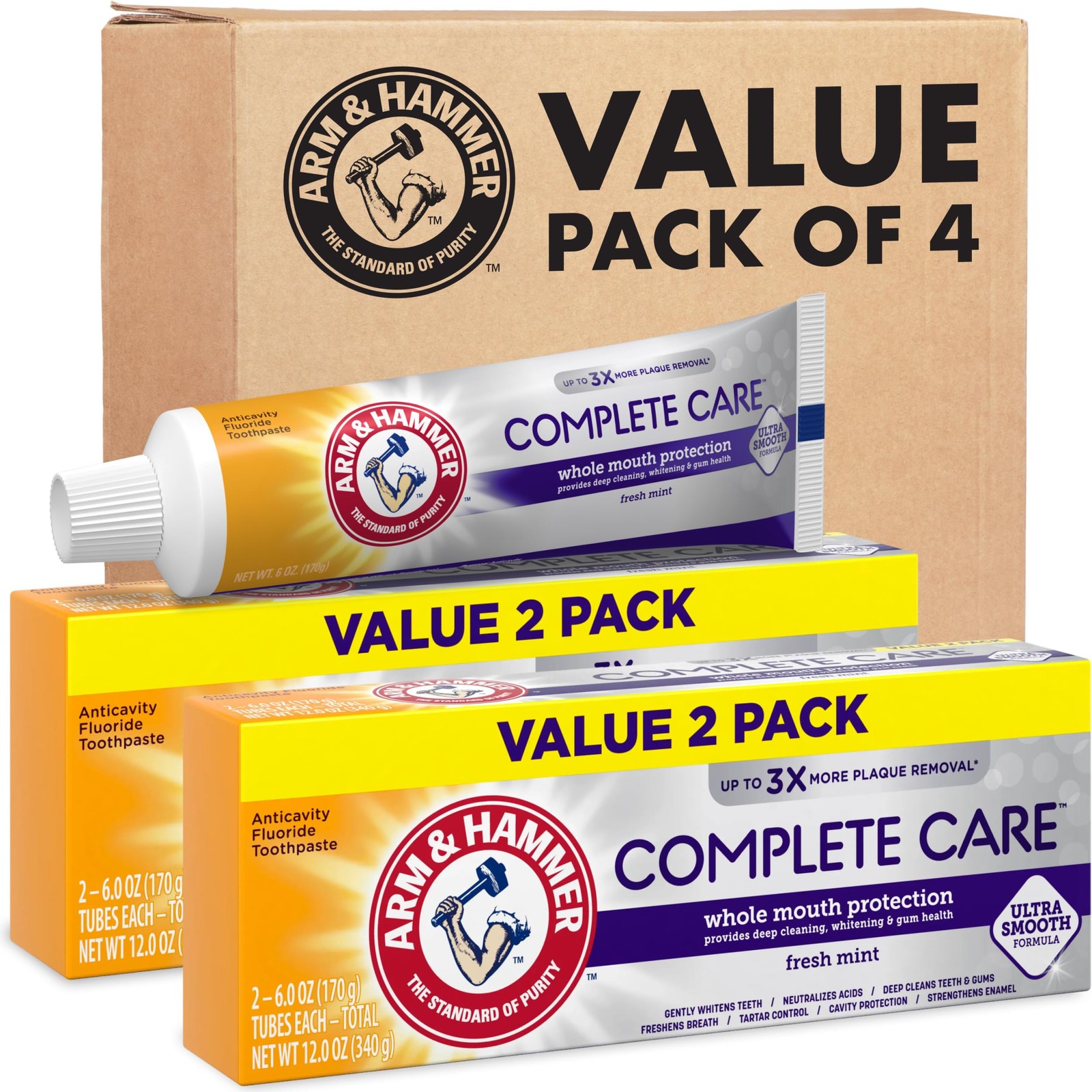 ARM & Hammer Complete Care Toothpaste, Teeth Whitening Toothpaste with Baking So