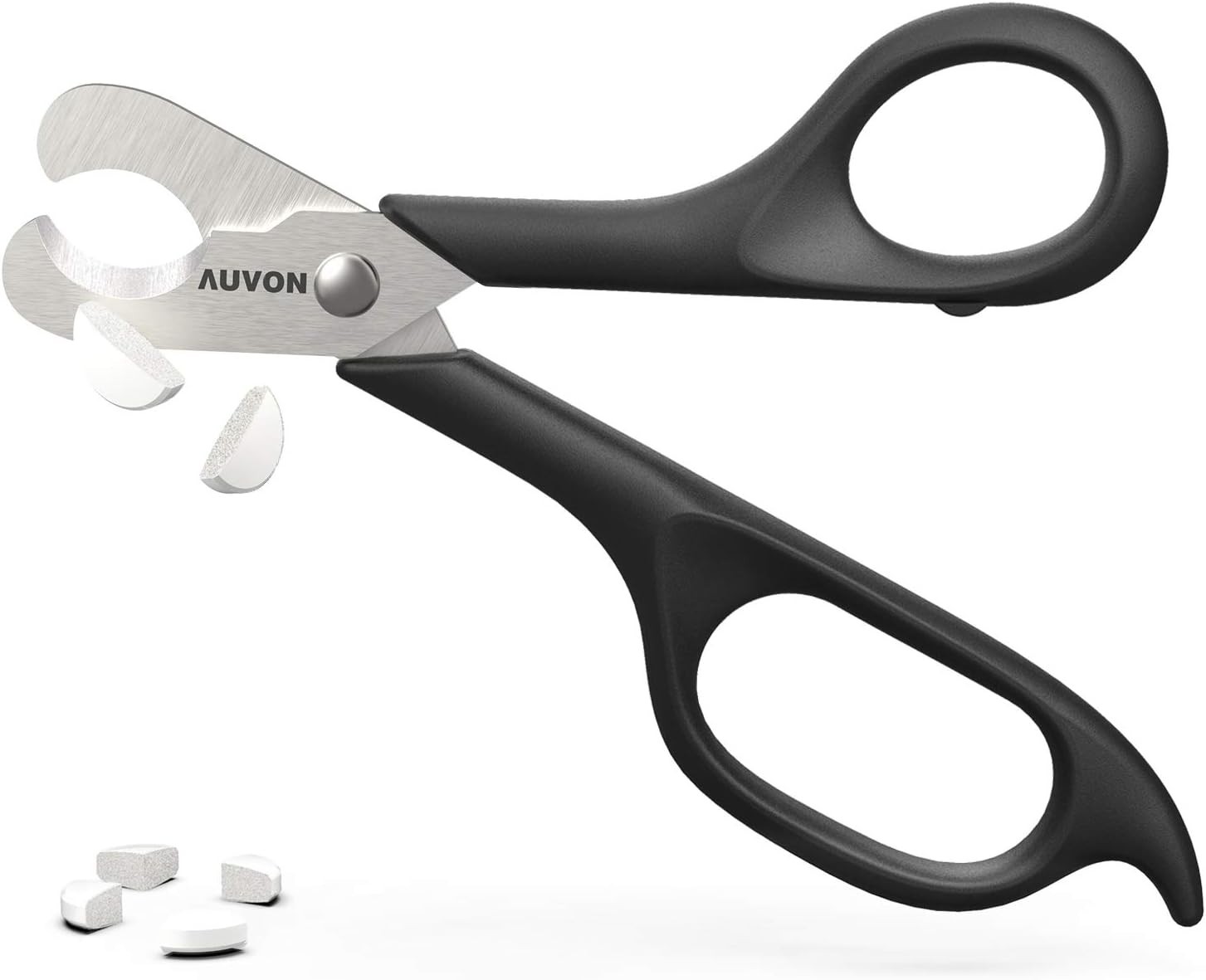 AUVON Scissors-Shaped Pill Cutter, Sharp Blade Pill Splitter for Easily Dividing