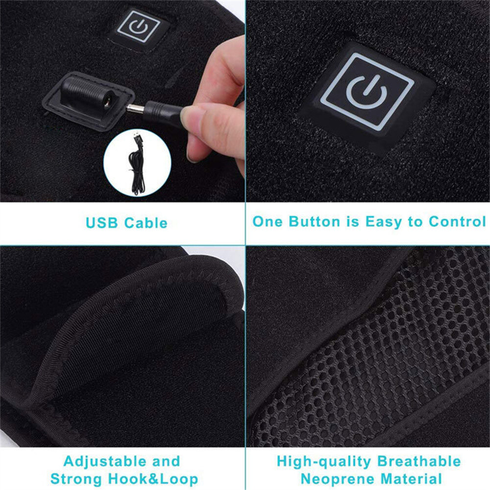 Heating Pad Lumbar Waist Support Brace Belt Lower Back Pain Relief for Men Women