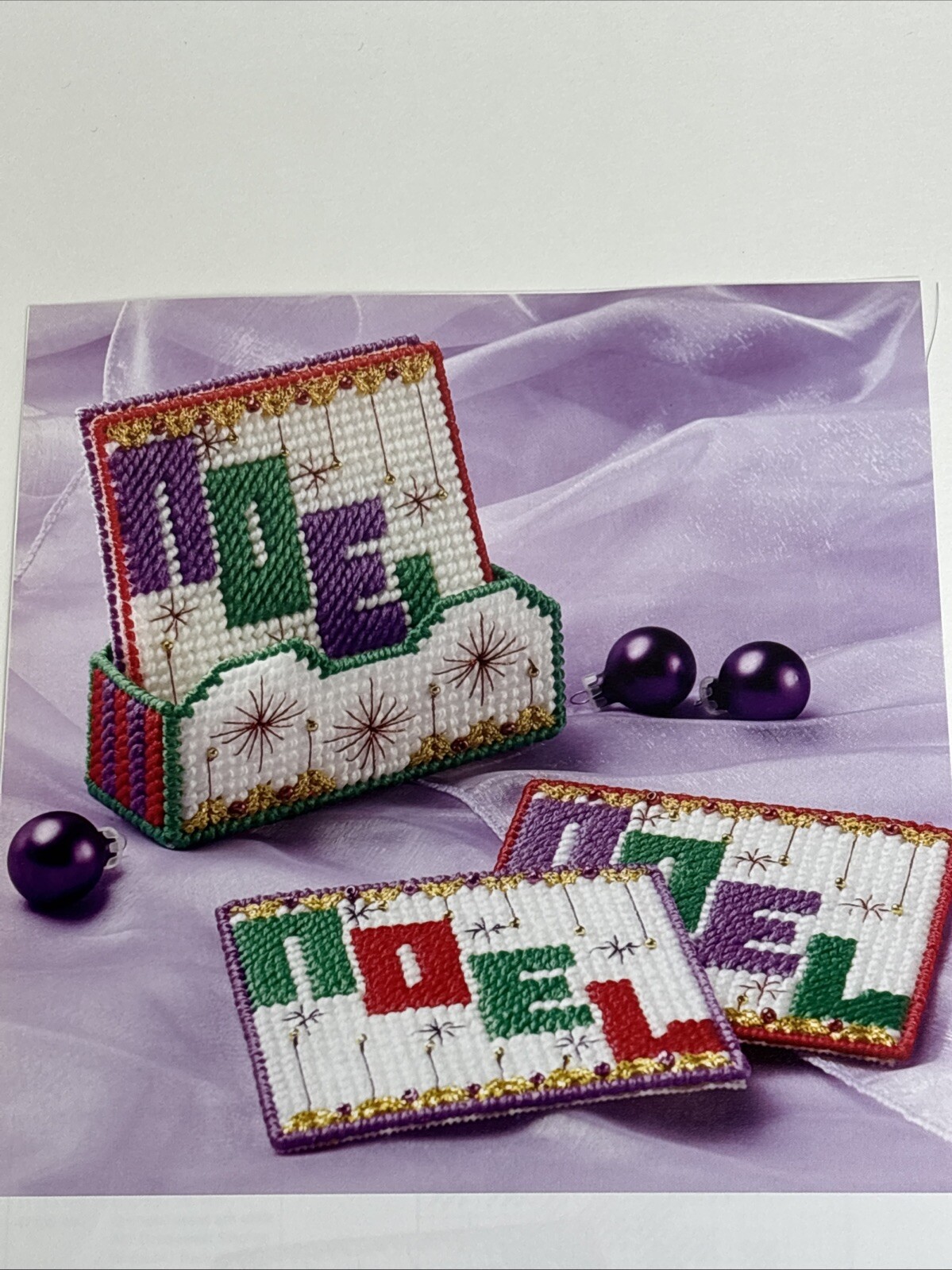Noel Coaster Set Plastic Canvas Pattern Book Pages