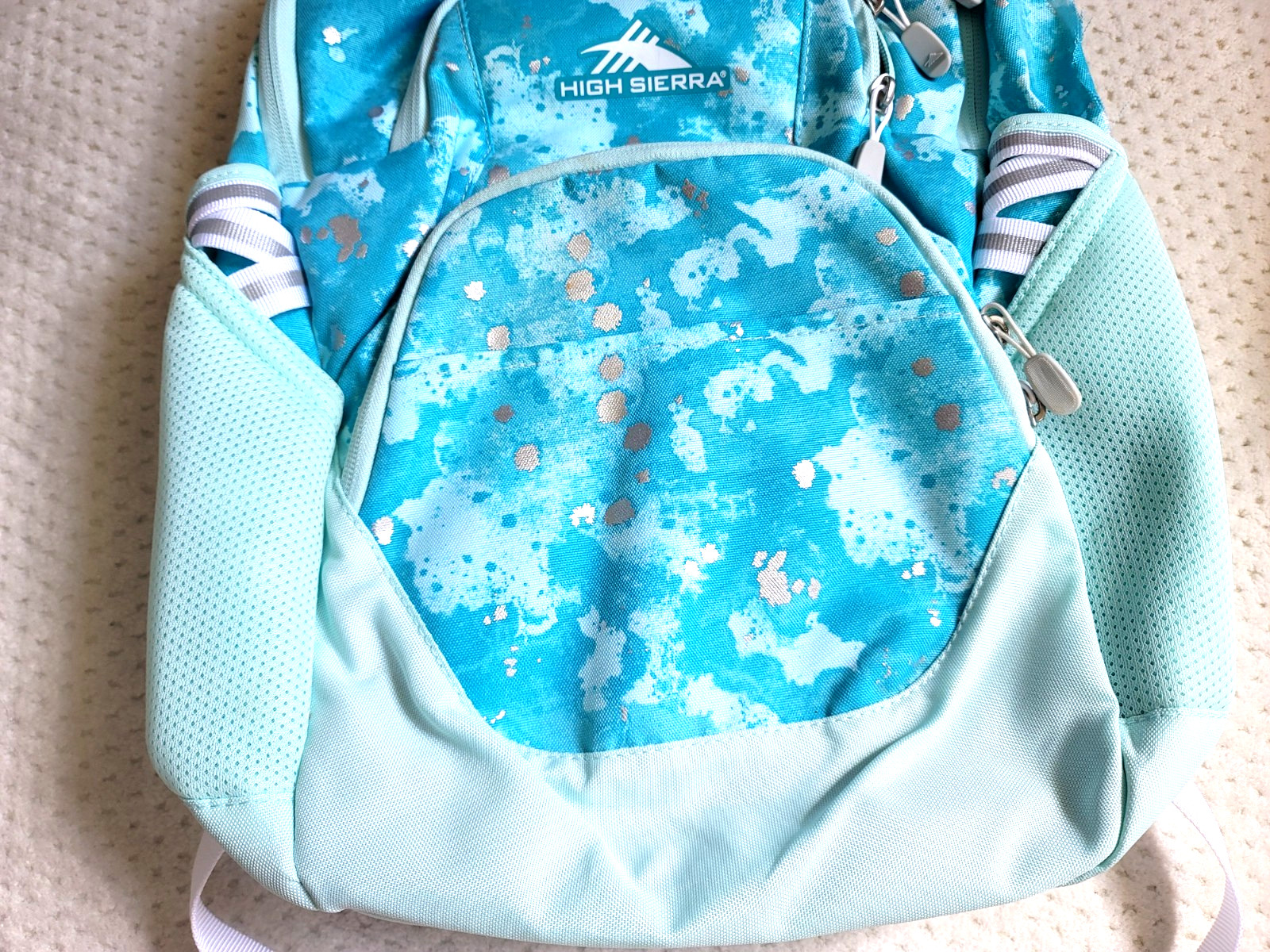 NWT High Sierra Swoop SG Laptop Backpack- 'Art Class' Teal Mint Sky Blue 30L