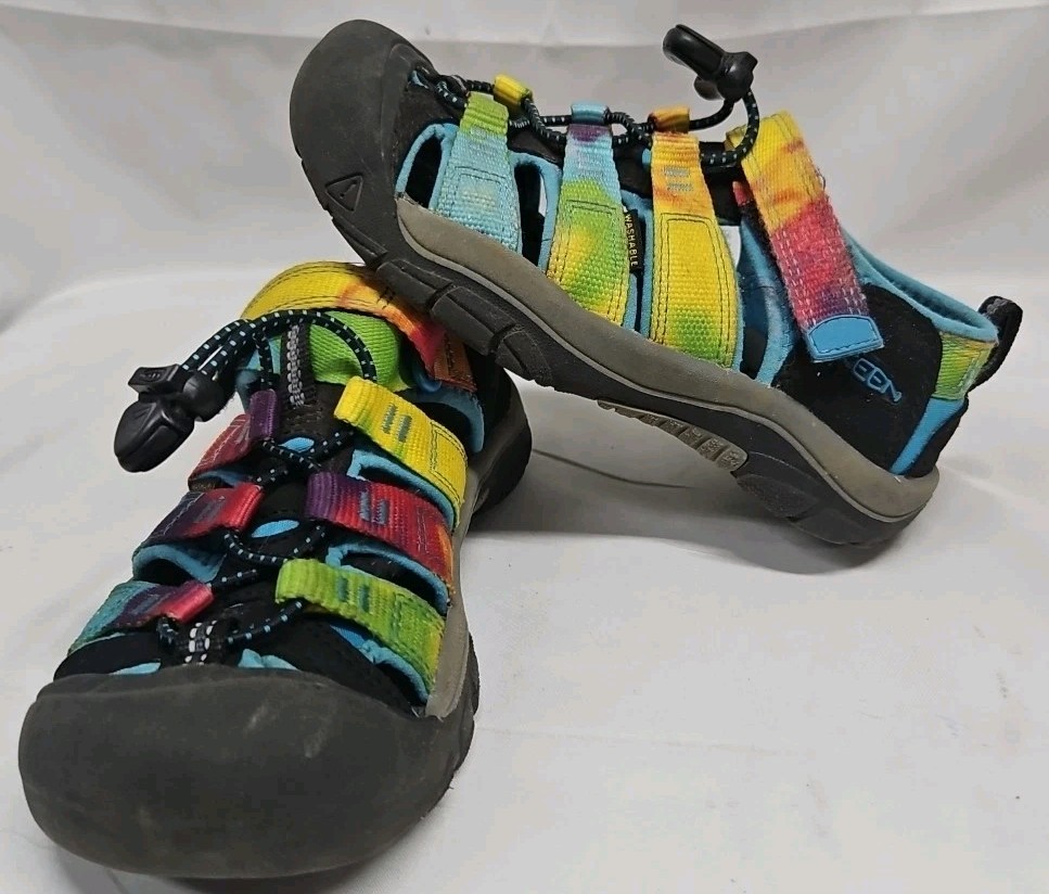 Keen Kids Newport H2 Rainbow Tie-Dye Sandals USA Little Kids Size 1 EU 32-33 GUC