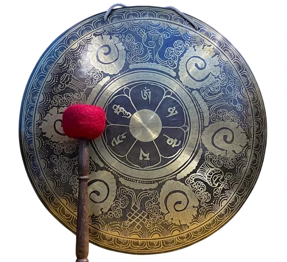24 inches Tibetan Handmade Gong, Sound Healing Gong For Yoga, Meditation Therapy