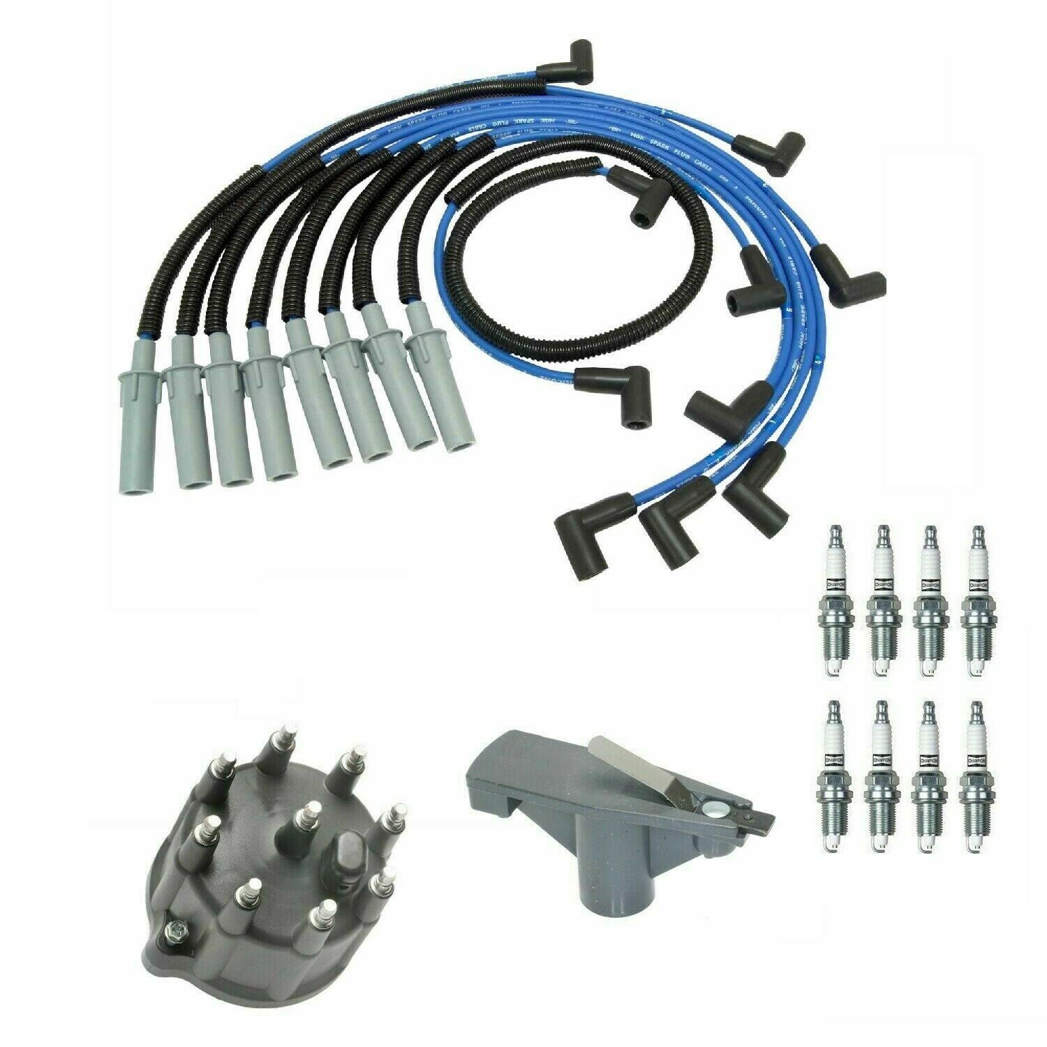 NGK Tune Up Kit Spark Plugs & Cap For Dodge Ram Dakota Durango Magnum 5.2 5.9 V8