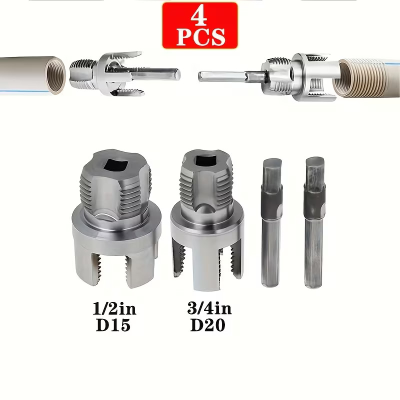 Integrated Internal & External Pipe Threading Tool Steel PVC Pipe Threader Kit
