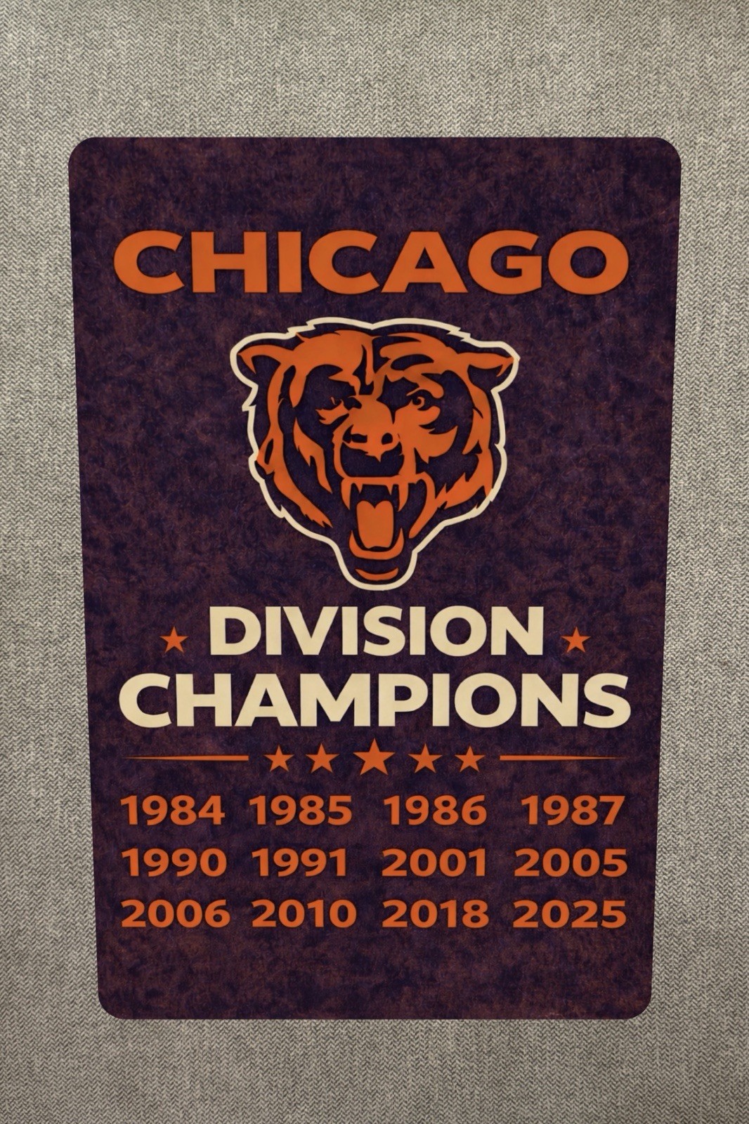 Chicago Bears Division Championships 12x8 Metal Sign 2025 NFC North Champs Bar