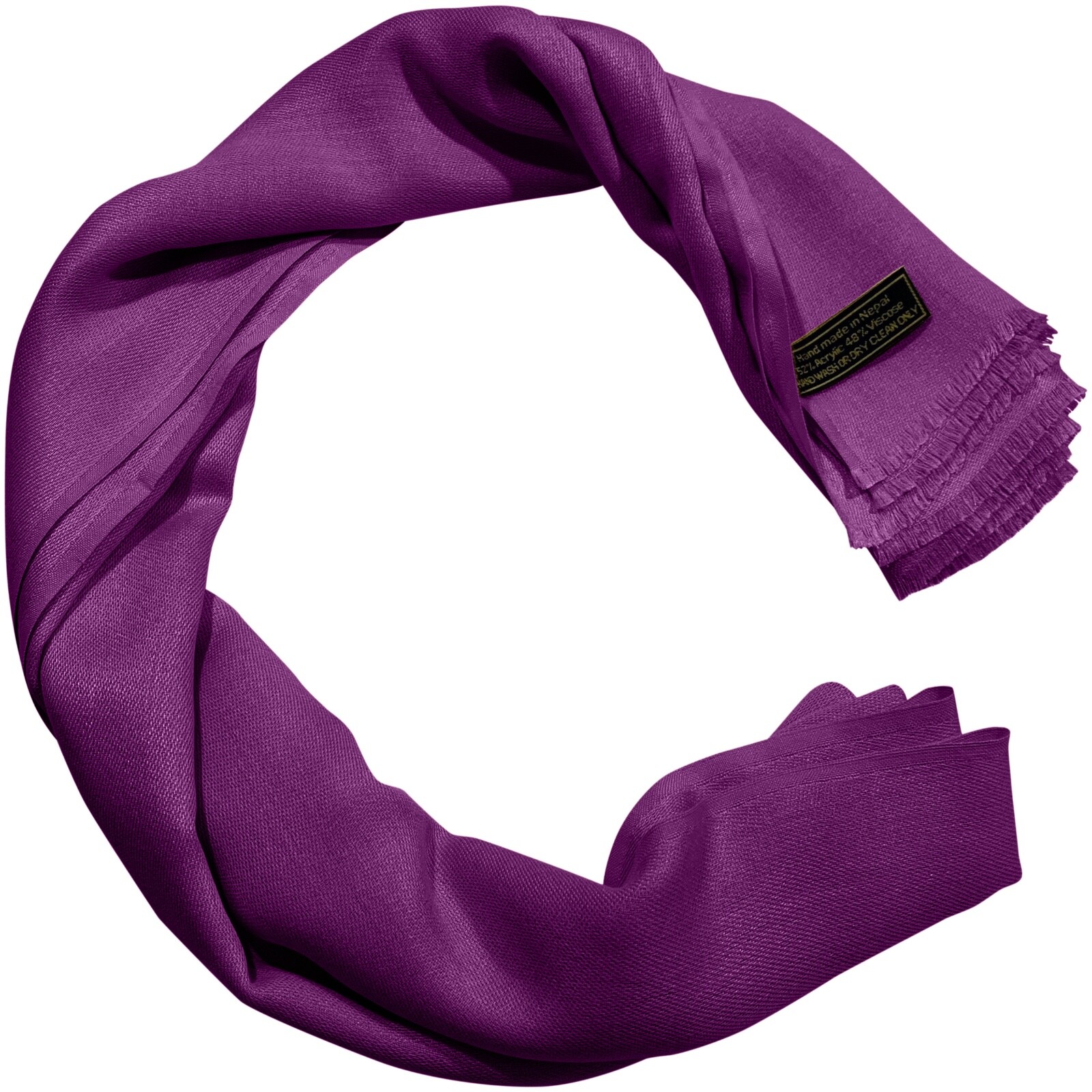 Purple Solid Color Nepalese Fringe Shawl Scarf Stole Pashmina CJ Apparel **NEW**