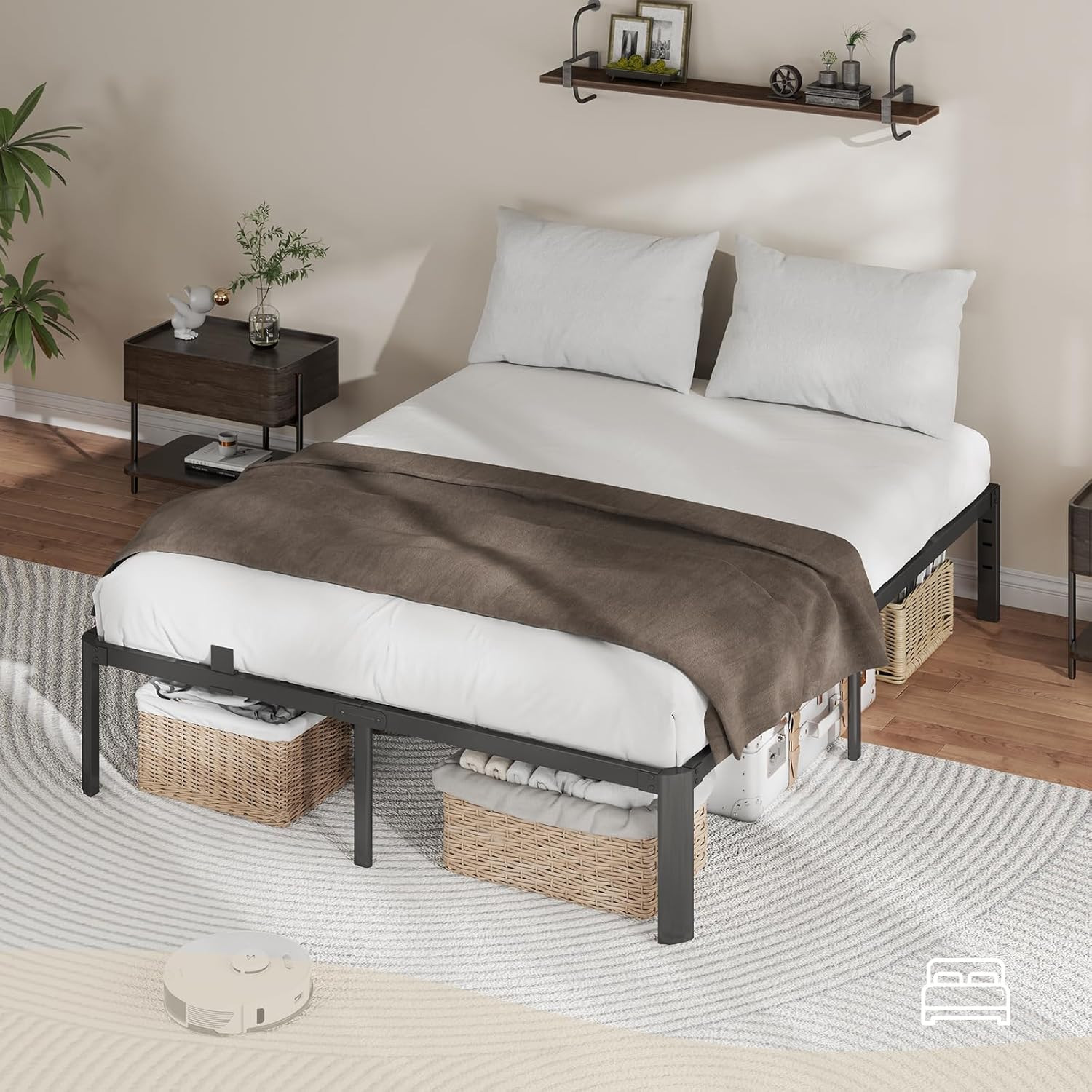 Metal Bed Frame King Size, 14 Inch 3500 lbs Heavy Duty Platform Bed Frames Steel