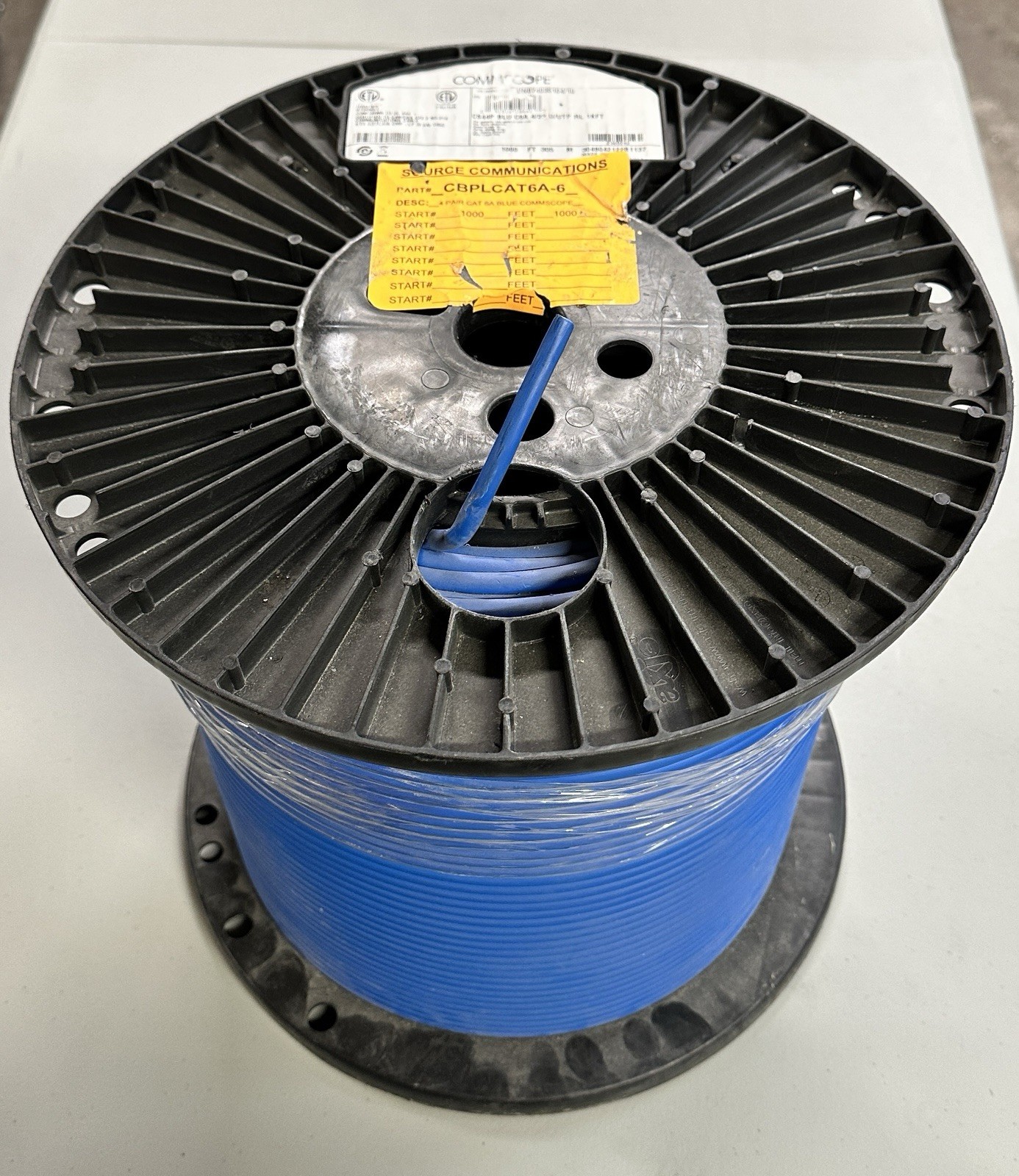 CommScope CS44P Cat6A Plenum Cable Blue U/UTP 23AWG Solid Copper 1000ft Reel CMP