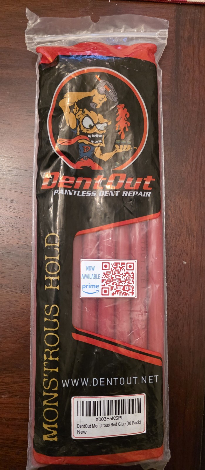 DentOut Monstrous Hold Red Glue Paintless Dent Repair Vehicle 9 Pack