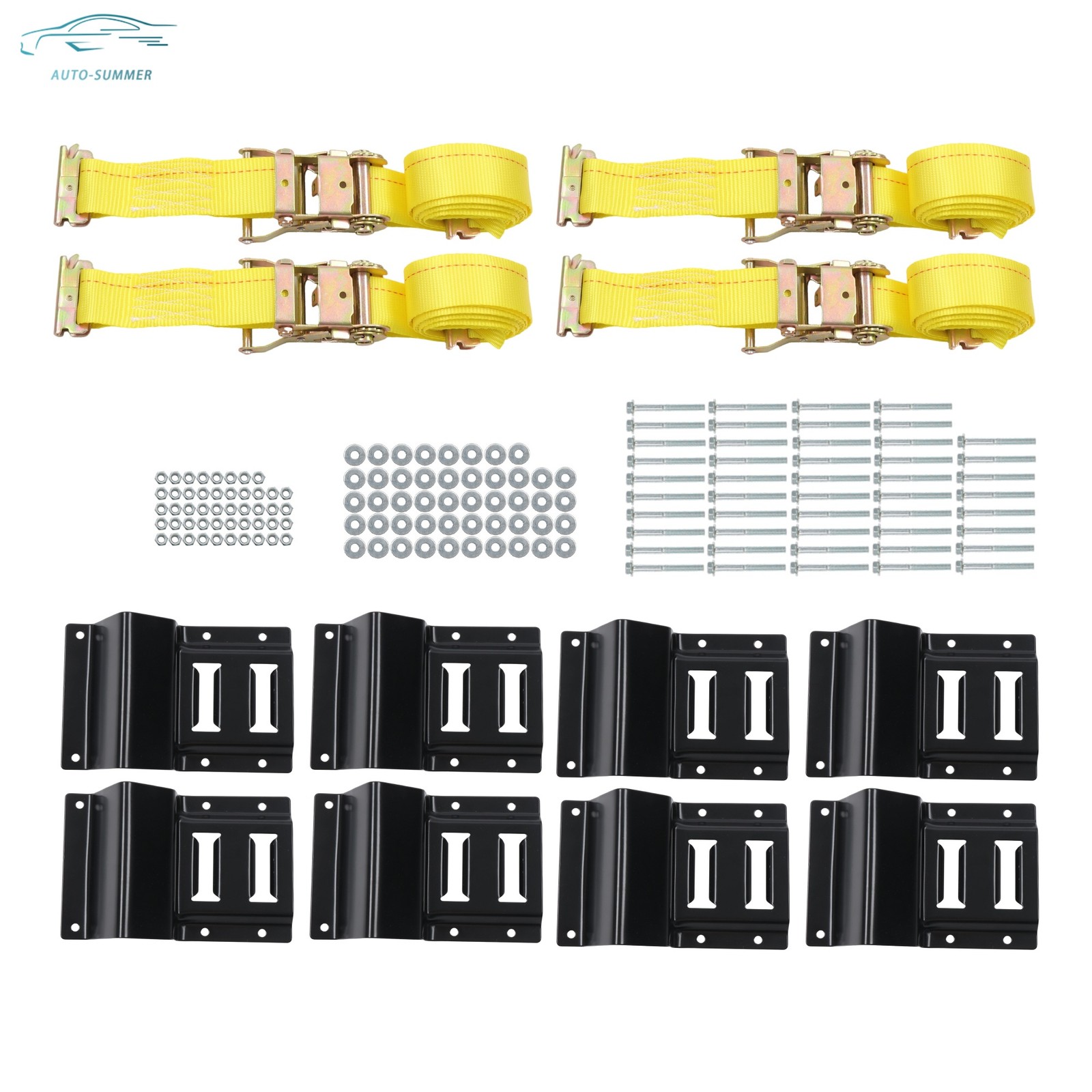 Wheel Tire Tie Down For Trailers Truck 9' E Track Ratchet Straps Steel Durable
