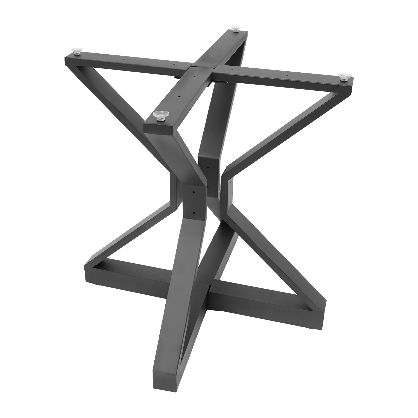 28 Inch Heavy Duty Pedestal Metal Table Base Dining Furniture Legs Black X-Frame