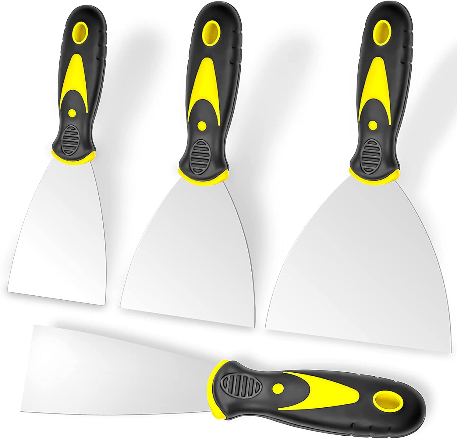 Putty Knife, 4Pcs Spackle Knife Set (2, 3, 4, 5 In), Stainless Steel Paint Scrap