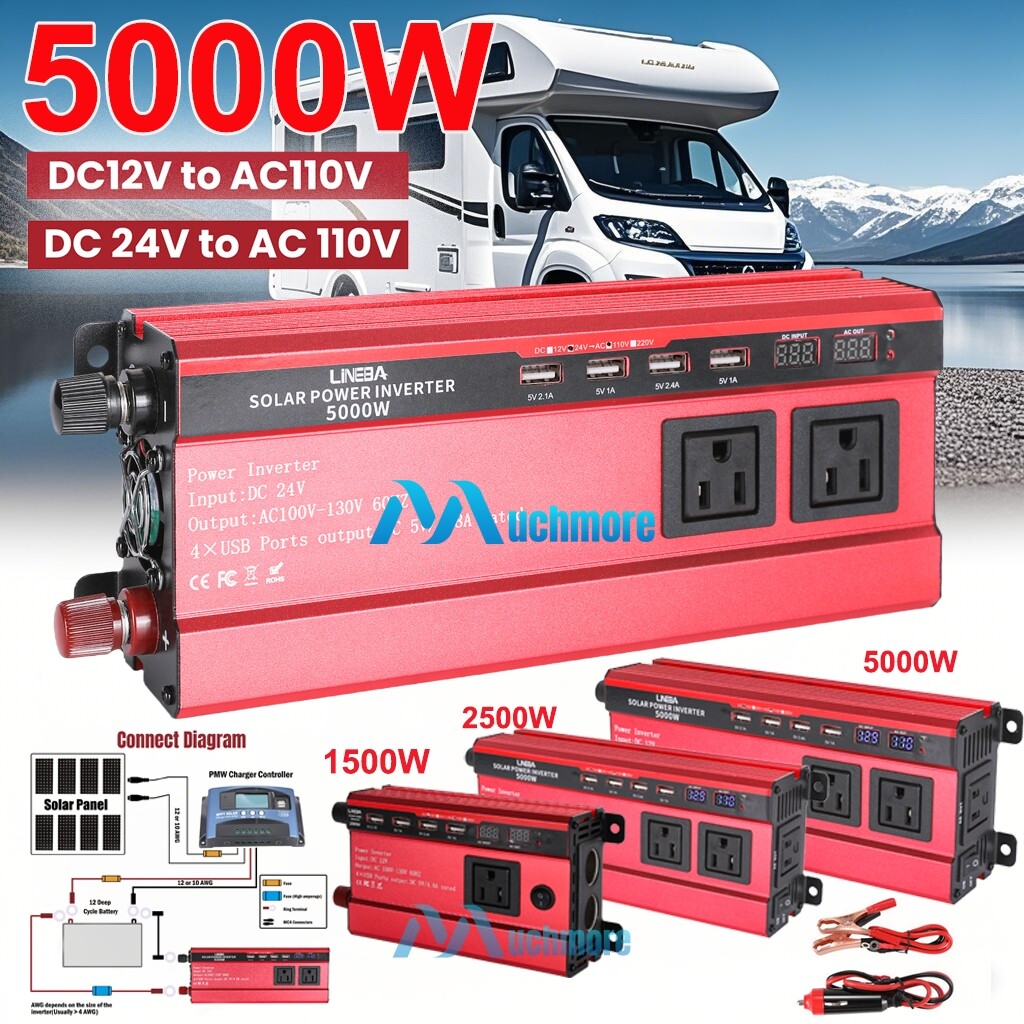 Convertidor 5000W De 12V A 110V/24V A 110V Para Carro Auto inversor de corriente