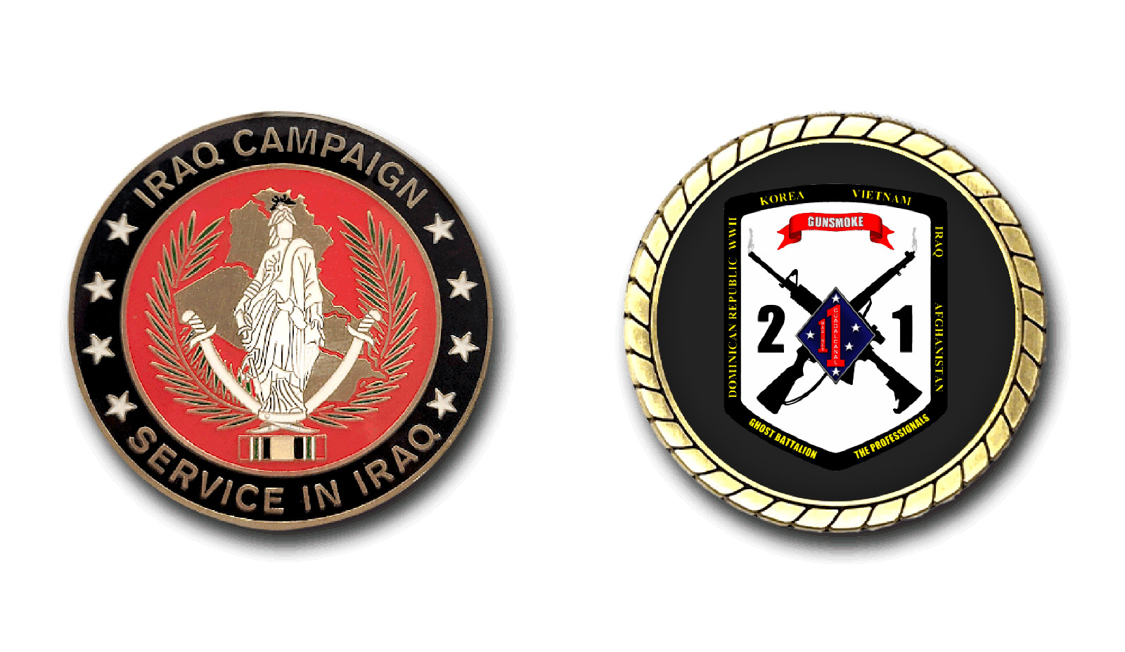 USMC 2nd Battalion, 1st Marines Iraq Challenge Coin Officially Licensed