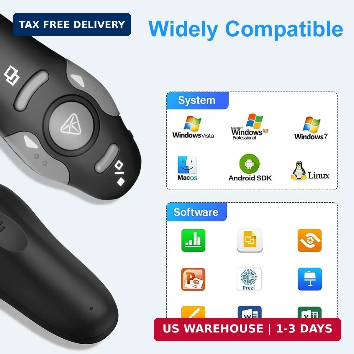 Wireless Presentation Clicker for PowerPoint Presentations, USB Dongle Presenter