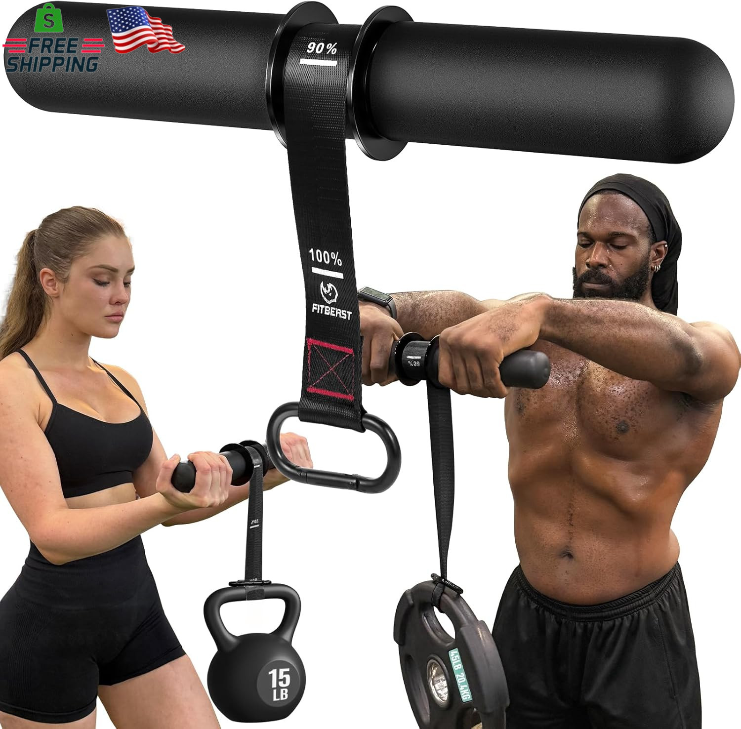 Fitbeast Forearm Strengthener & Forearm Exerciser, Wrist Roller with Thicker Han