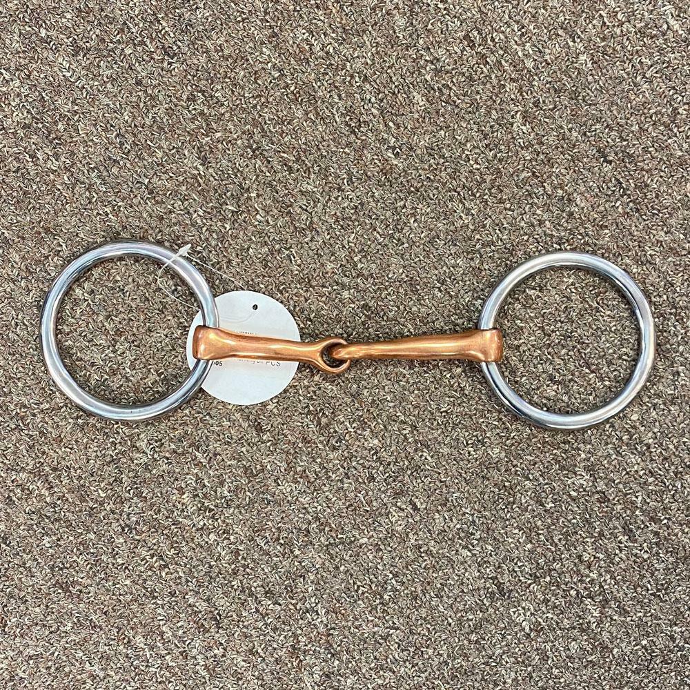 469060 Stainless Steel Snaffle Ring Bit Copper Mouth 5 1/2 Inch NEW