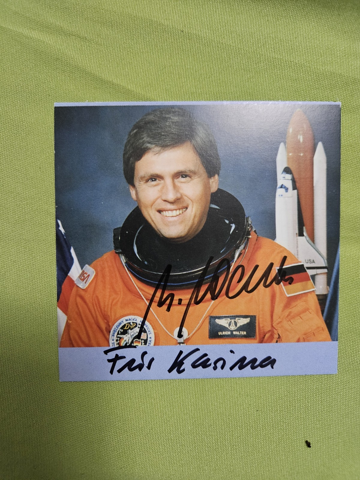 Ulrich Walter autograph hand signed astronaut space travel ISS NASA ESA - AK
