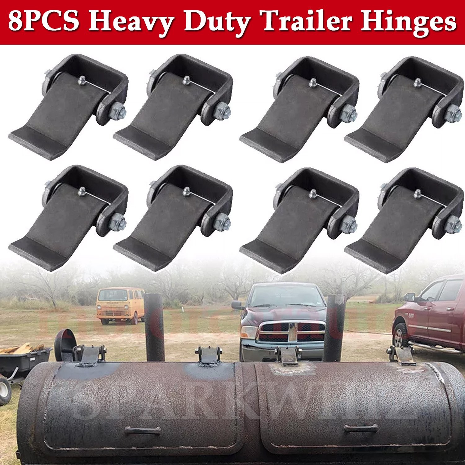 Pack of 8 Heavy Duty Greaseable Dump Trailer Trucks Gate Door Tailgate Hinge US