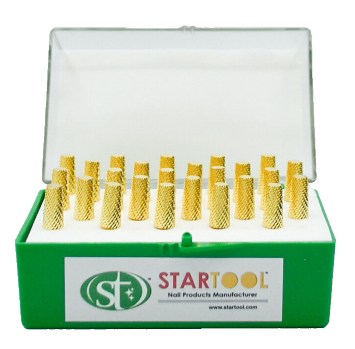 Startool Acrylic Nail Drill 3/32 STC Coarse (3-in-1) Gold Special*25 Pcs in Box*