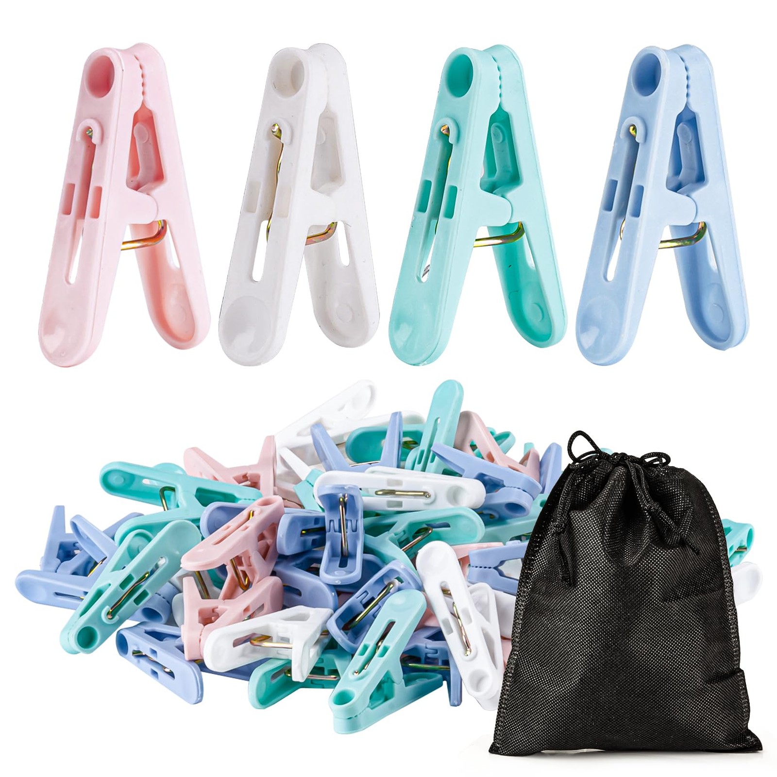 60PCS Colorful Clothes Pins - Plastic Clothespins,Small Laundry Clips for Dry...