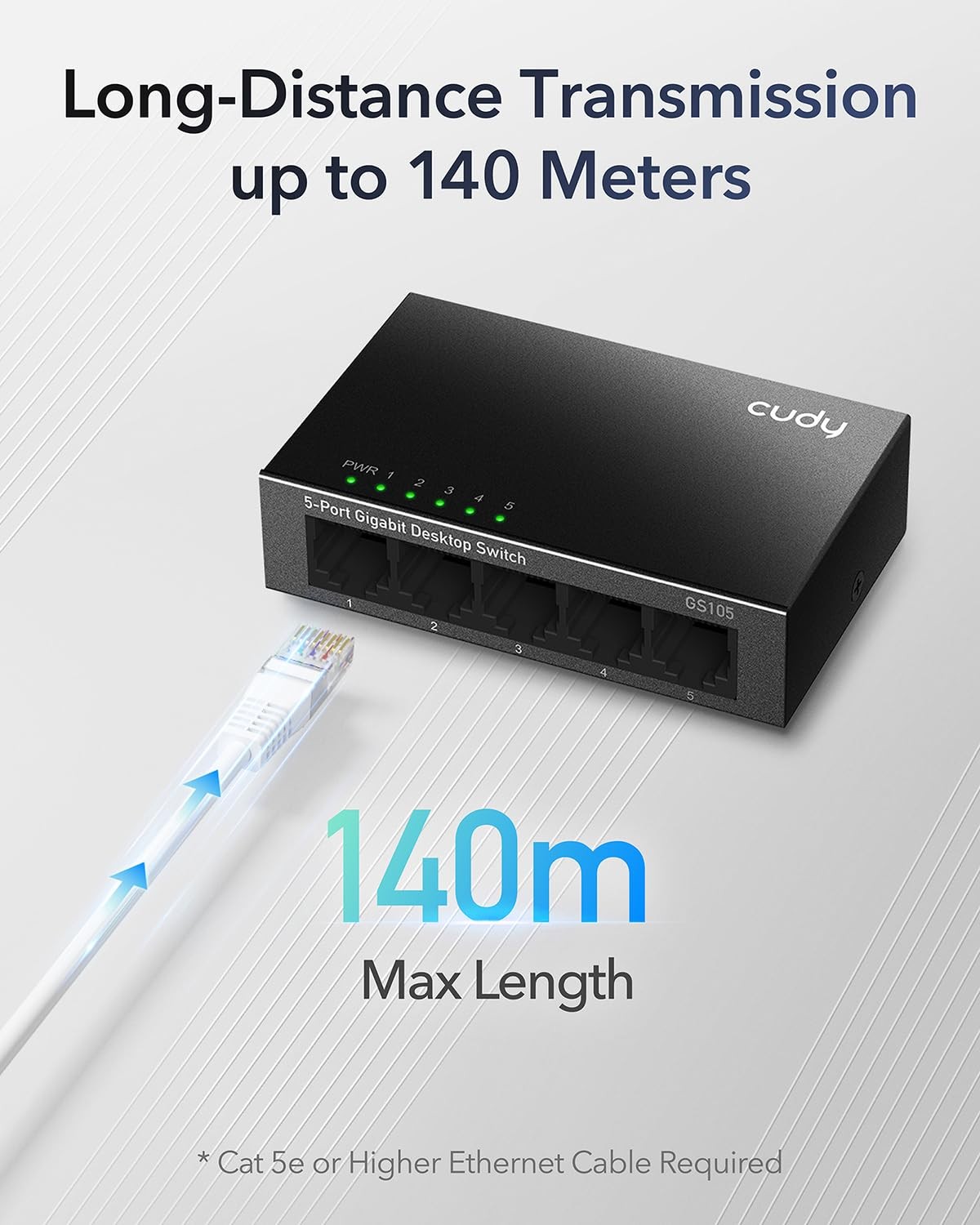 GS105 5-Port Gigabit Unmanaged Ethernet Switch, Network Hub, Ethernet Splitte...