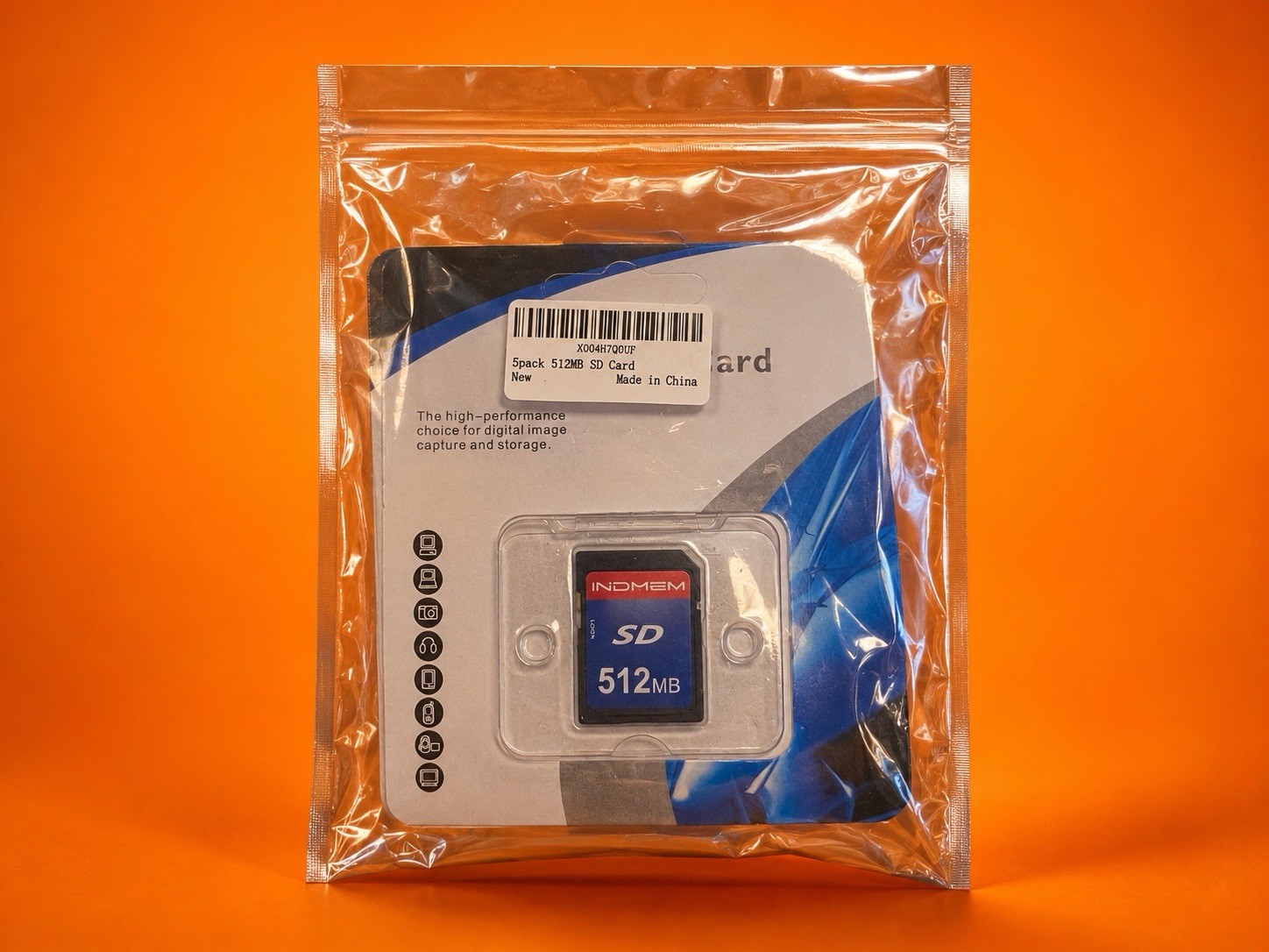 High-Speed 512MB SD Cards - 5 Pack, Waterproof, Perfect for DSLR & Camcorders