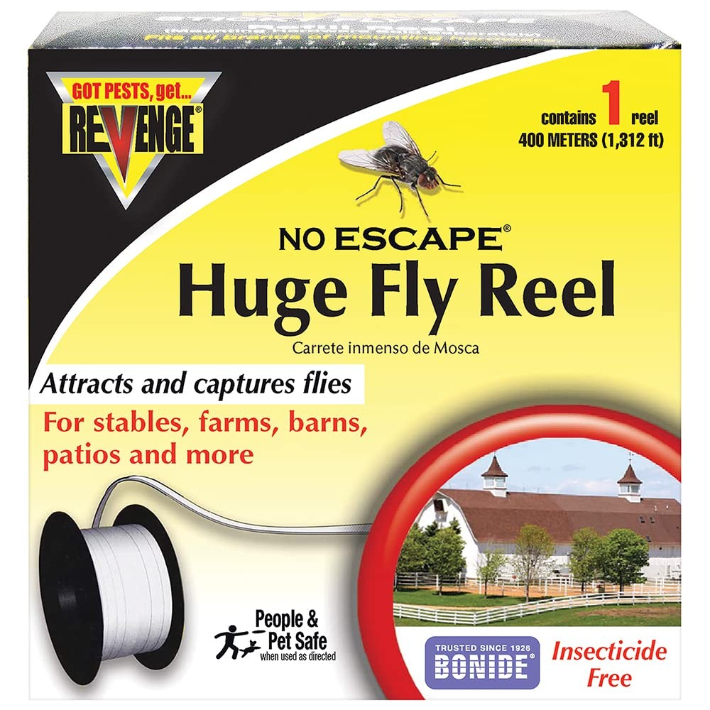 Bonide Revenge No Escape Huge Fly Reel Sticky Tape Trap 1312 Indoor Outdoor