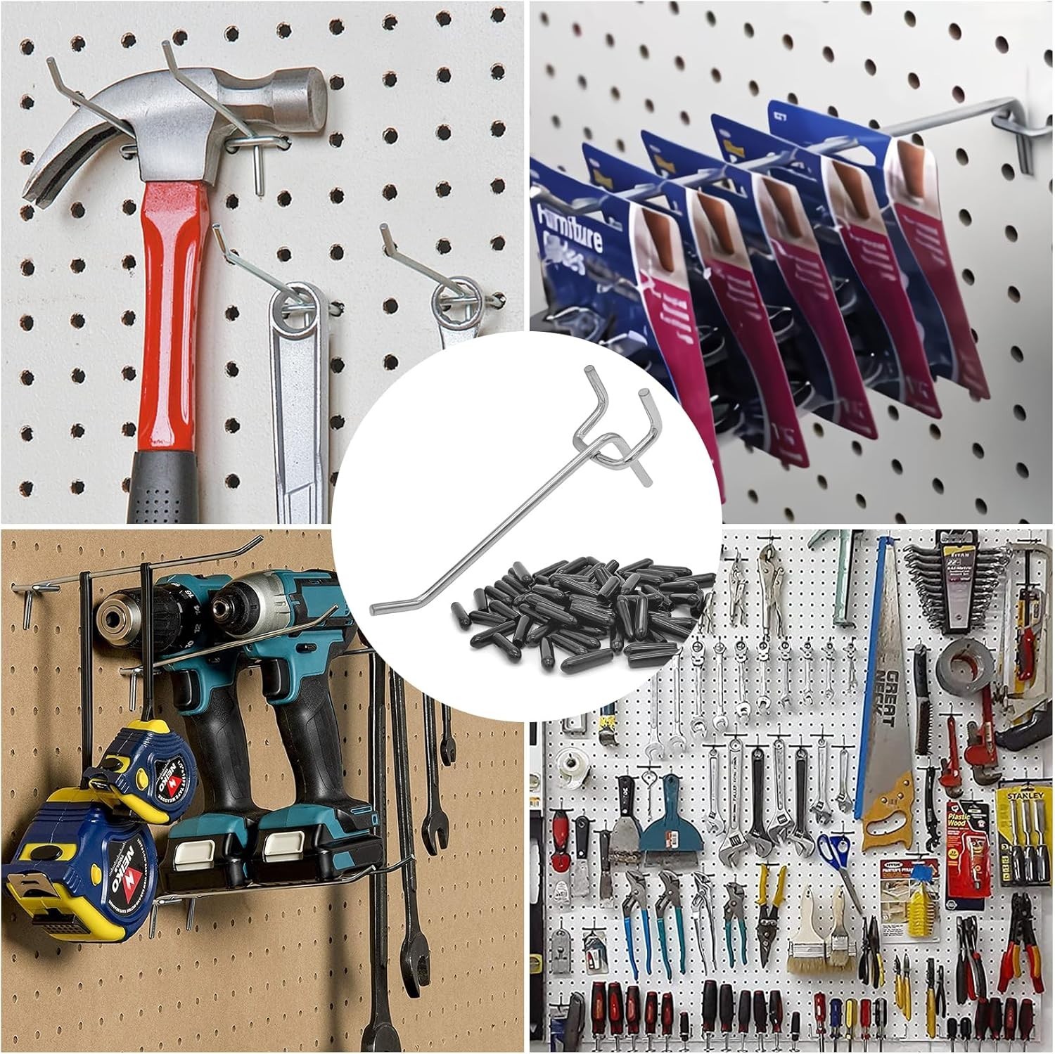 Effortless 2-Inch Pegboard Hooks - 32 Pack for Secure Tool & Supply Organization