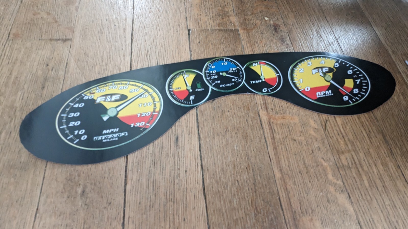 Fast and furious Arcade dash board instrument  panel  sticker vinyl .