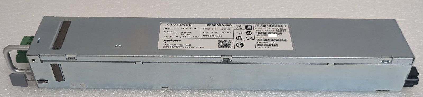 Cisco A9K-750W-DC V02 |  ASR-9001 DC Power module | 341-0435-01 | IPUPAH9AAA