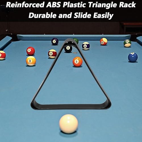 Billiard Pool Balls with Triangle Ball Rack, Cue Chalks, Table Spot Stickers &