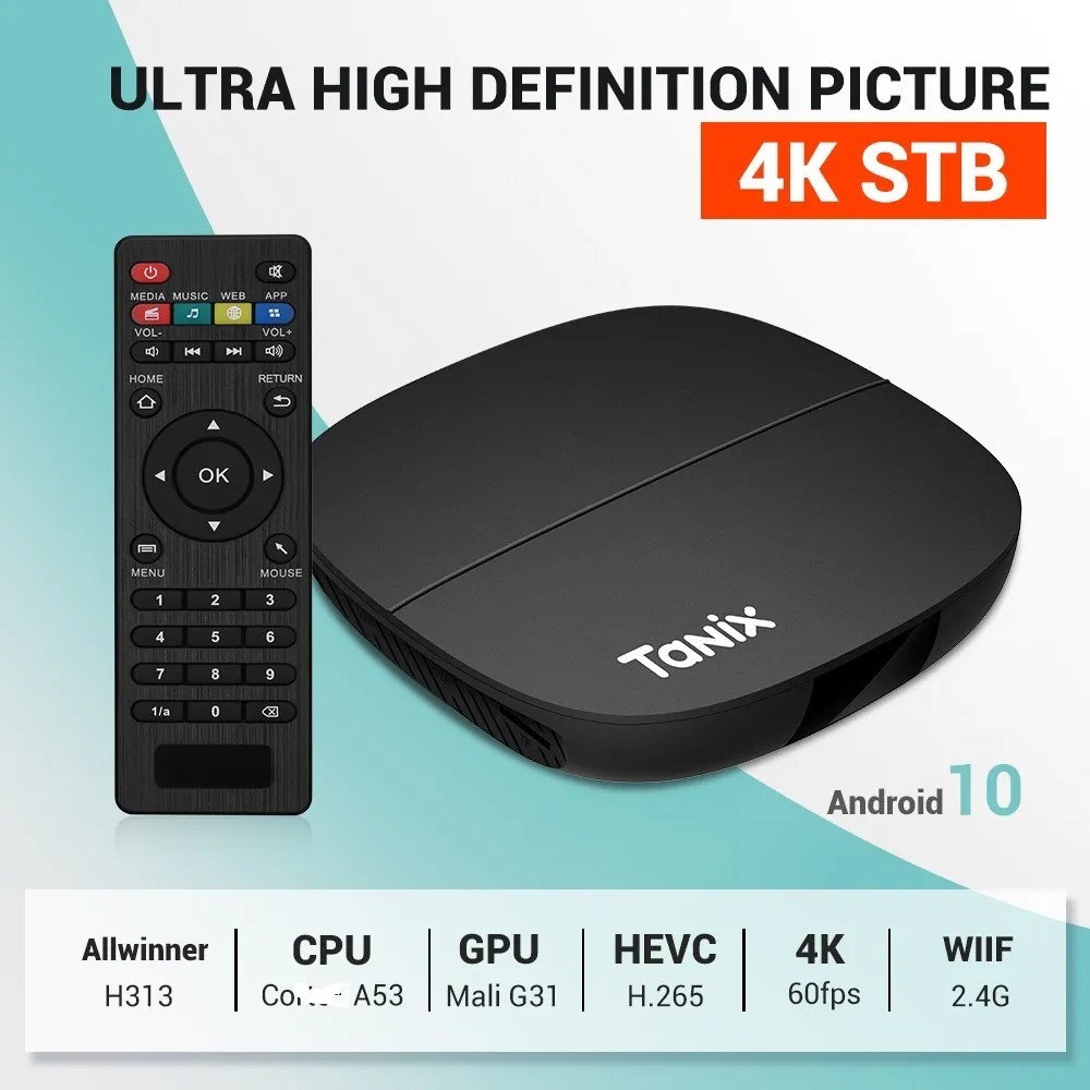 2 Tanix A3 4k tv box android 10 Allwinner H313 2GB 16GB media player