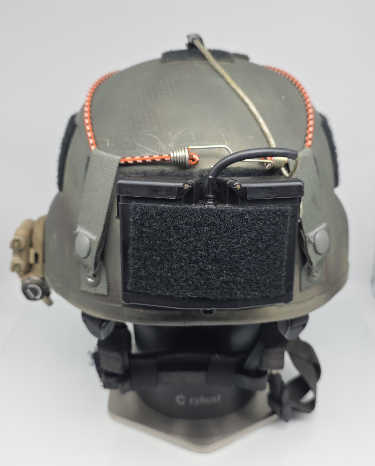 MSA Gallet TC-2000 Military Helmet Medium OD Green, Battery Pack, Light, Mount