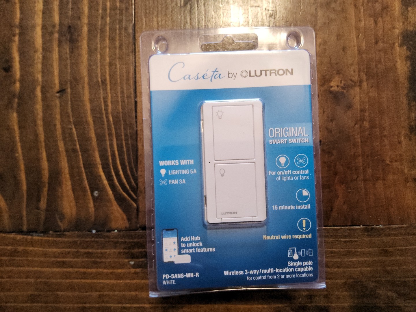 Lutron Caséta Wireless 120V Outdoor Smart Dimmer-White (PD-5ANS-WH-R)*BRAND NEW*