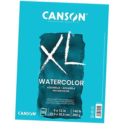 XL Series Watercolor Pad, Heavyweight White Paper, Foldover Binding, 30