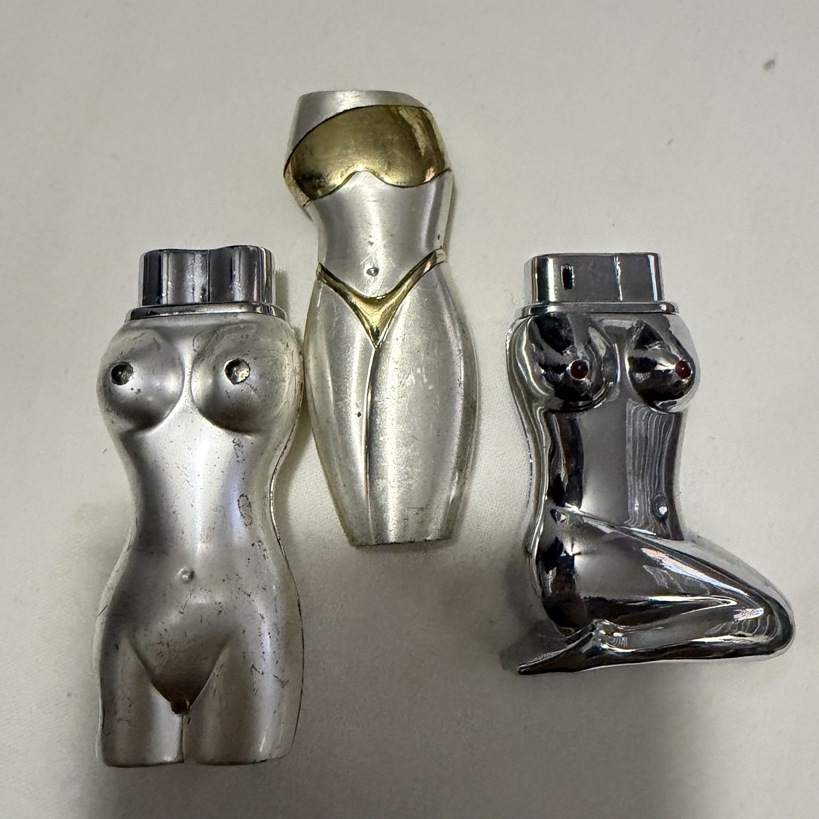 COLLECTIBLE SET OF 3 BUTANE LIGHTERS VARIOUS DESIGNS Untested Needs Fluid