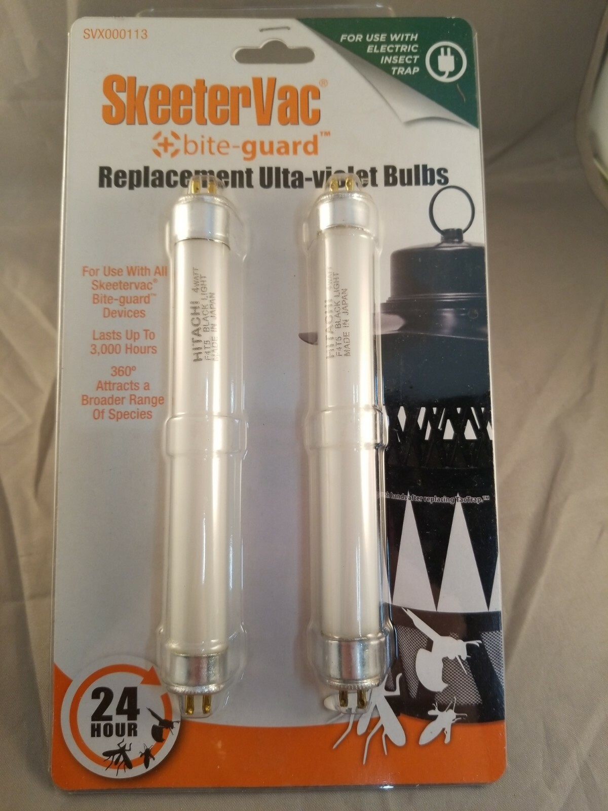 NEW 2-Pack SkeeterVac Bite-Guard Replacement Ultra-Violet Bulbs (6.3)