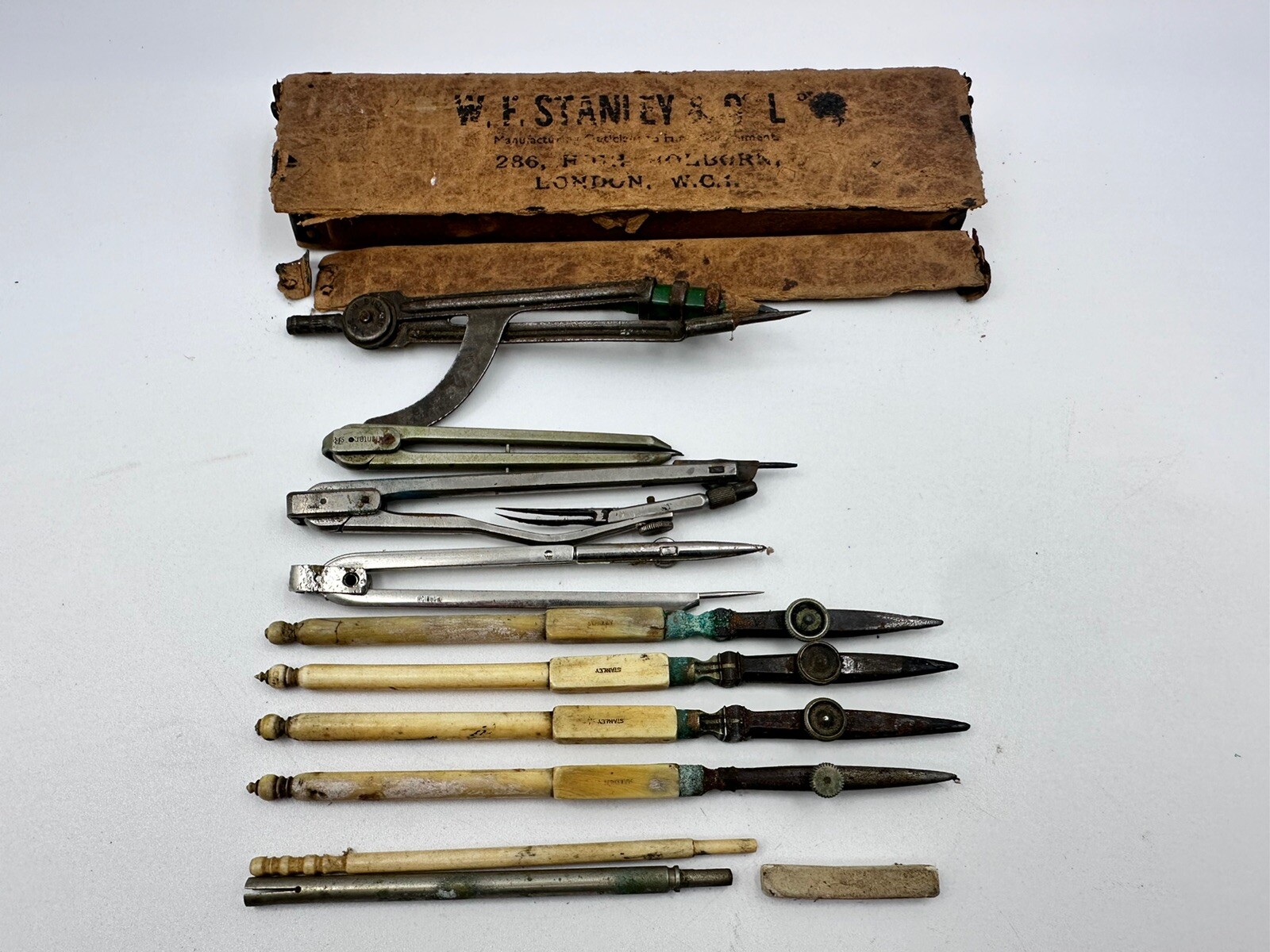 Antique Early W F Stanley & Co London Drawing Drafting Surveying Instruments