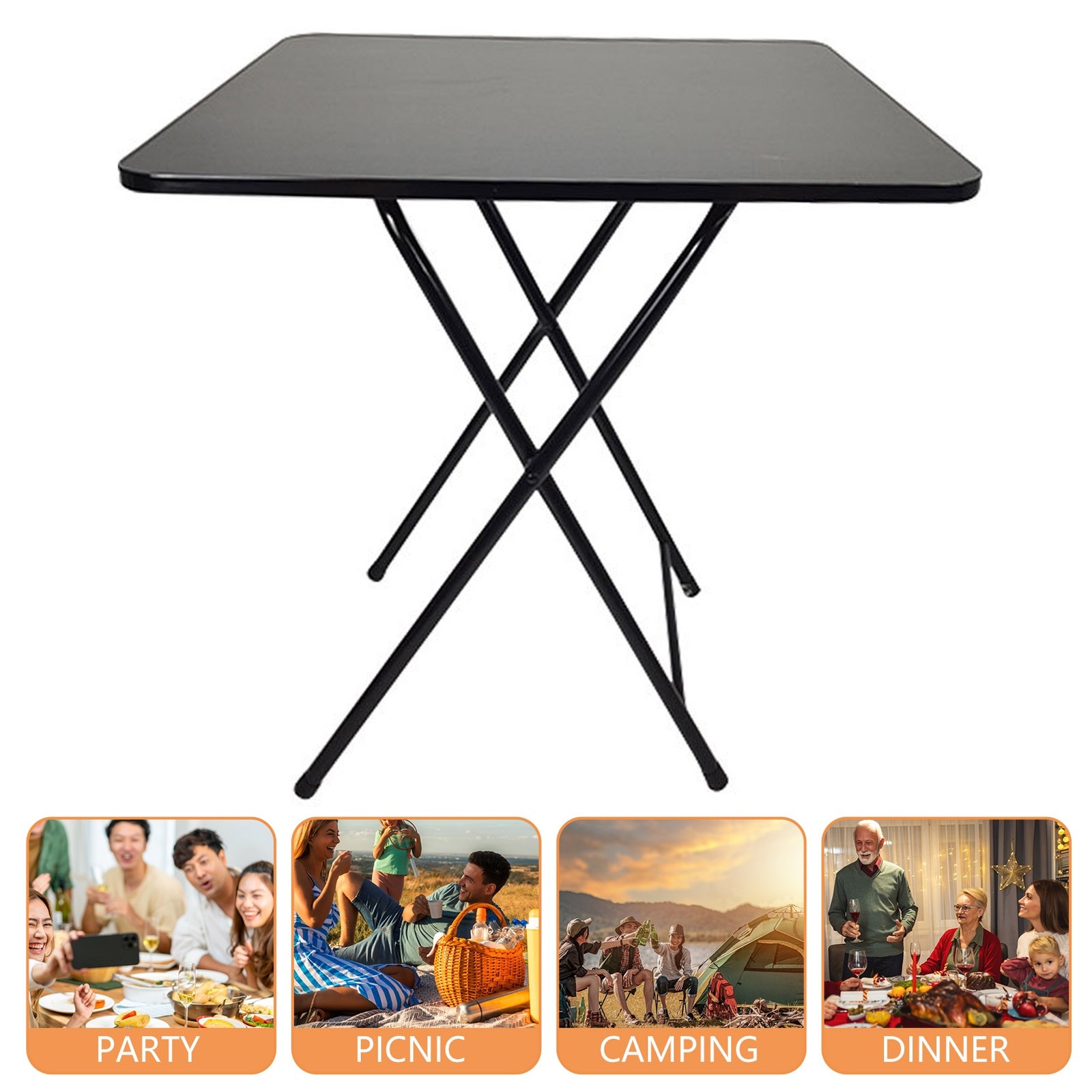 Indoor/Outdoor Folding Dining Table Square Seats 4 Office Study Computer Desk