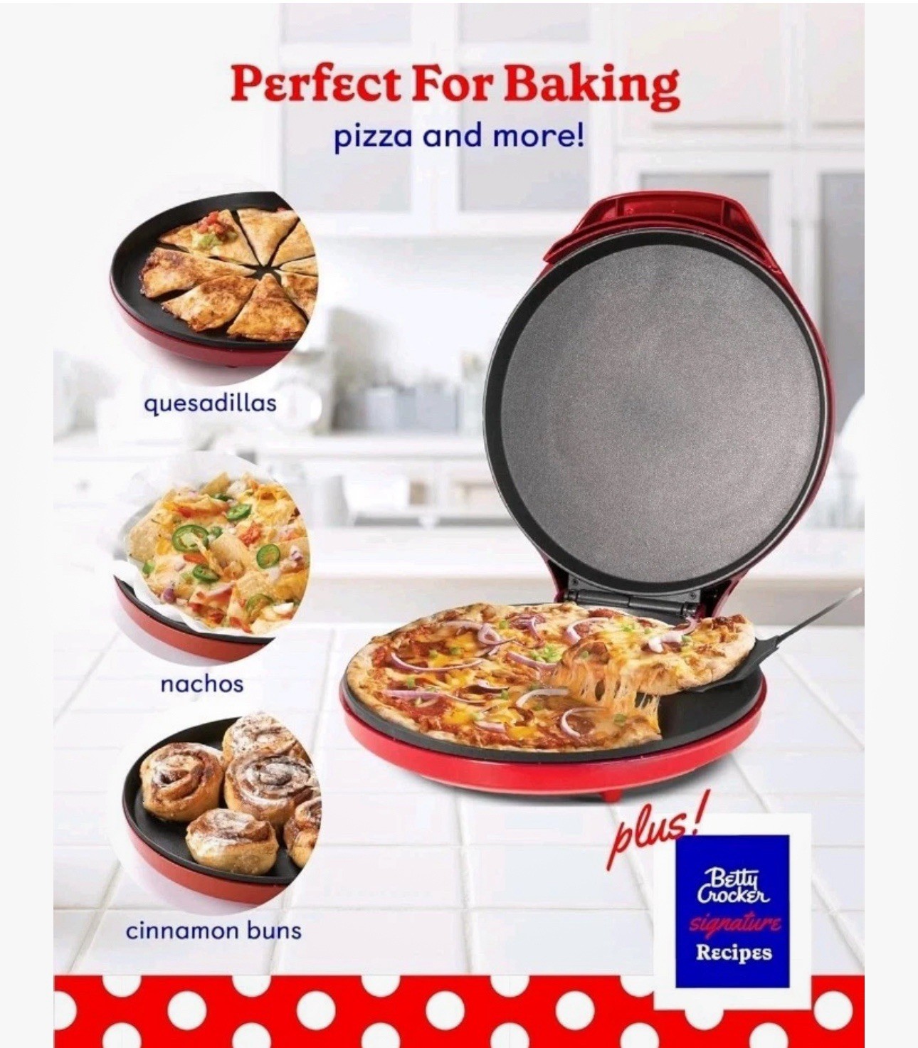 Betty Crocker Pizza Maker Model BC-4958CR - Tested and Working
