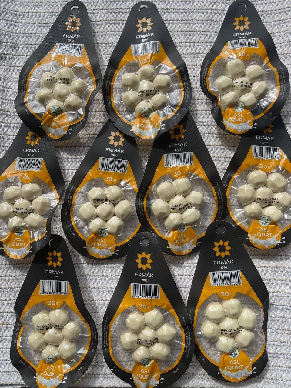 Ermak Kurt Qurut 30g 10-Pack - Uzbek Dried Yogurt Balls - FREE SHIPPING