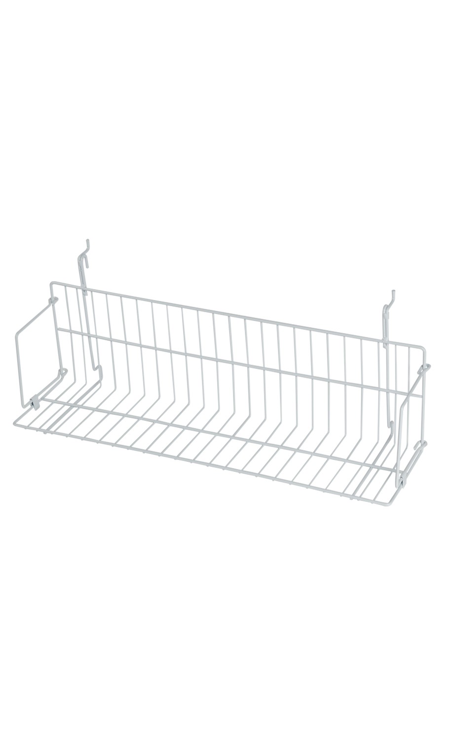 SSWBasics 24" x 6" x 6.5" White Media Grid Shelf for Slatwall & Wire Grid