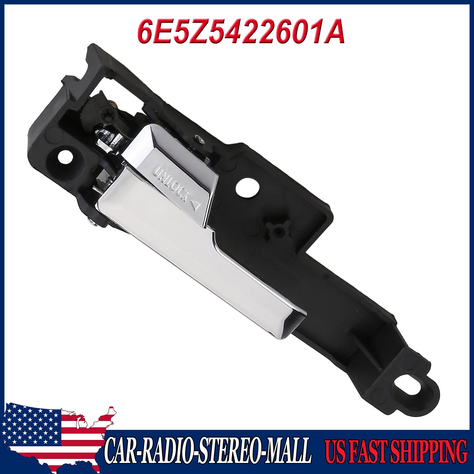 FRONT INNER INSIDE DOOR HANDLE CHROME LEFT DRIVER SIDE FOR FORD FUSION 2006-2012